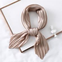 Load image into Gallery viewer, 2020 Designer Women Crinkle Scarf Square Silk Neck Scarves Female Leopard Print Hair Band Lady Pleated Scarfs
