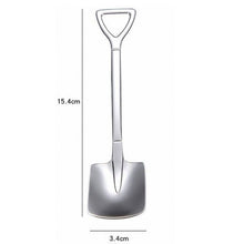 Load image into Gallery viewer, Stainless Steel Iron Shovel Spoon Coffee Ice Cream Spoon Engineering Shovel Retro Cute Square Head Spoon Kitchen Gadget
