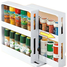 Load image into Gallery viewer, Double Layer Multi-Function Storage Rack Rotating Kitchen Organizer Seasoning Spice Jar Holder
