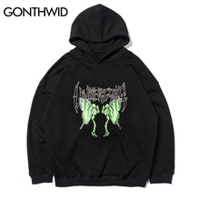 Load image into Gallery viewer, GONTHWID Hip Hop Butterfly Skull Prayer Print Hooded Sweatshirts Hoodies Streetwear Men Hipster Casual Punk Rock Pullover Tops
