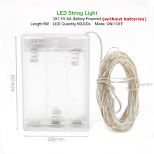 Load image into Gallery viewer, 2M 5M 10M LED String lights Silver Wire Christmas Garlands Festoon led Fairy Light Christmas Decorations for Home Room Tree
