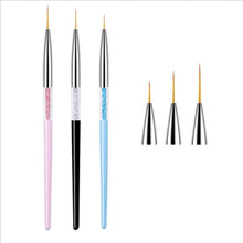 Load image into Gallery viewer, set Nail Art Brush Drawing Painting Carving Pen Design Manicure Tools Acrylic Liner UV Gel Sequins Decoration Tips 7/9/11mm
