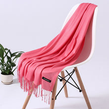Load image into Gallery viewer, Fashion Solid Color 2020 Women Scarf Winter Hijabs Tessale Tassels Long Lady Shawls Cashmere Like Pashmina Hijabs Scarves Wraps
