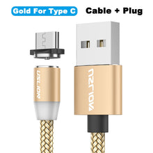 Load image into Gallery viewer, USLION 2M Fast Charging Magnetic Cable Micro USB Type C Charger For iPhone XS X 8 7 Samsung S10 9 Magnet Android Phone Cable 3M
