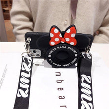Load image into Gallery viewer, 3D Camera Cartoon Coin Bags Soft Silicon Phone Case For iPhone 12 11 Pro XS Max X 8 7 6s Plus SE 2020 XR Cover With Lanyard
