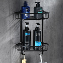 Load image into Gallery viewer, Tuqiu Bathroom Accessories Corner Shellf Paper Holder,Towel Holder,Towel Rack,Toilet Brush Holder Black Square Bathroom Hardware
