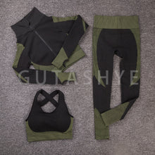 Load image into Gallery viewer, GUTASHYE Sport Suit Woman Seamless Running Tracksuit Sportswear Gym Crop Top Yoga Pant Fitness Clothes Workout Leggings Yoga Set
