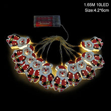 Load image into Gallery viewer, 1.5m 10Led Christmas Tree Santa Claus Snowman Snowflake Led Light String Festival Bar Home Party Decor Christmas Ornament
