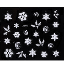 Load image into Gallery viewer, 1Pcs 3D Nail Sticker Christmas Holographics Snowflake For Gold Silver Nail Art Stickers DIY Nail Art Decoration Decals
