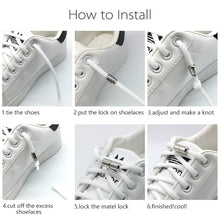 Load image into Gallery viewer, Elastic No Tie Shoelaces Semicircle Shoe Laces For Kids and Adult Sneakers Shoelace Quick Lazy Metal Lock Laces Shoe Strings
