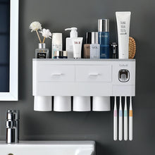 Load image into Gallery viewer, Bathroom Accessories organizer Set Toothbrush Holder Automatic Toothpaste Dispenser Holder Toothbrush Wall Mount Rack Tools Set
