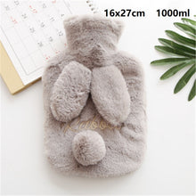 Load image into Gallery viewer, Winter Cartoon Rabbit Hot Water Bottle PVC Stress Pain Relief Therapy Hot Water Bag With Knitted Soft Cozy Cover Hand Warmer 1pc
