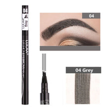 Load image into Gallery viewer, 5 Colors Eyebrow Pen Waterproof 4 Fork Tip Eyebrow Tattoo Pencil Cosmetic Long Lasting Natural Dark Brown Liquid Eye Brow Pencil
