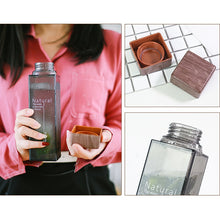 Load image into Gallery viewer, 450ml Fruit Juice Infuser Water Bottle BPA Free Plastic Square Transparent Heat Resistant Sport Travel Camping Drink Bottle

