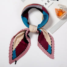 Load image into Gallery viewer, 2020 Designer Women Crinkle Scarf Square Silk Neck Scarves Female Leopard Print Hair Band Lady Pleated Scarfs

