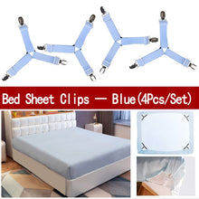 Load image into Gallery viewer, 4Pcs/Set Bed Sheet Clip Bed Sheet Belt Fastener Mattress  Elastic Non-Sip Clip  Blanket Gripper White and Black
