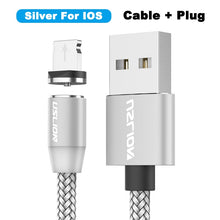 Load image into Gallery viewer, USLION 2M Fast Charging Magnetic Cable Micro USB Type C Charger For iPhone XS X 8 7 Samsung S10 9 Magnet Android Phone Cable 3M
