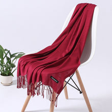 Load image into Gallery viewer, Fashion Solid Color 2020 Women Scarf Winter Hijabs Tessale Tassels Long Lady Shawls Cashmere Like Pashmina Hijabs Scarves Wraps
