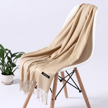 Load image into Gallery viewer, Fashion Solid Color 2020 Women Scarf Winter Hijabs Tessale Tassels Long Lady Shawls Cashmere Like Pashmina Hijabs Scarves Wraps
