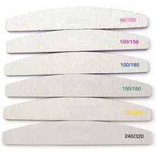 Load image into Gallery viewer, 1 Pc Half-Moon-Shaped Nail File Nail Buffer Washable Grinding Polishing Sanding Buffing  Pedicure Nail Art Tools
