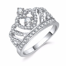 Load image into Gallery viewer, Fashion Crystal Heart Rings Women's Crown Zircon Ring Jewelry Women's Engagement Party Wholesale
