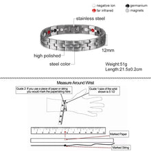 Load image into Gallery viewer, Health Magnetic Bracelet Male Stainless Steel Wrist Band Magnetic Bracelet Men Hand Chain Energy Bracelets for Men Dropshipping
