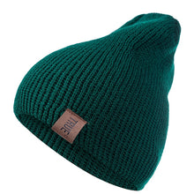 Load image into Gallery viewer, 1 Pcs Hat PU Letter True Casual Beanies for Men Women Warm Knitted Winter Hat Fashion Solid Hip-hop Beanie Hat Unisex Cap
