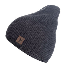 Load image into Gallery viewer, 1 Pcs Hat PU Letter True Casual Beanies for Men Women Warm Knitted Winter Hat Fashion Solid Hip-hop Beanie Hat Unisex Cap

