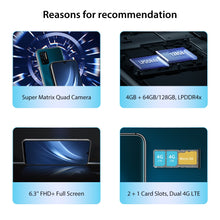 Load image into Gallery viewer, In Stock UMIDIGI A7 Pro Quad Camera Android 10 OS 6.3" FHD+ Full Screen 64GB/128GB ROM LPDDR4X Octa Core Global Version Phone

