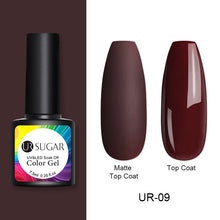 Load image into Gallery viewer, UR SUGAR 7.5ml Matte Nail Gel Polish Purple Series Hybrid Varnish Nail Art Semi Permanent UV Gel Varnish Soak Off Matte Top Coat

