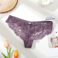 Load image into Gallery viewer, FINETOO Lace G-String Sexy Women Thong Lace floral Panties Low-rise T-back Panty Fashion Organza Bikini Underwear Lady Lingerie
