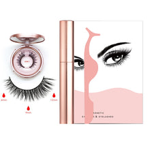 Load image into Gallery viewer, Magnetic Eyelashes &amp; Liquid Eyeliner &amp; Tweezer Set 3D Mink Lashes Makeup Magnet Eyelashes Set Long Lasting Eyelash Extension
