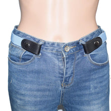 Load image into Gallery viewer, Women's Buckle-Free Elastic Belts Invisible Belt for Jeans No Bulge Hassle Band Fashion Casual Adjustable Button Canvas Belt

