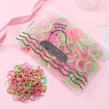 Load image into Gallery viewer, 100pcs/Set Bag Packed Girls Cute Colorful Elastic Hair Bands Gum For Ponytail Holder Scrunchie Headband Fashion Hair Accessories
