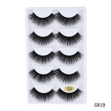Load image into Gallery viewer, 5 pairs 5D Mink Eyelashes Natural False Eyelashes Lashes Soft Fake Eyelashes Extension Makeup Wholesale
