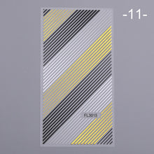 Load image into Gallery viewer, 1 Sheet Holo Black Gold 5D Nail Sticker Decal Tassel Strip Line Slider Foils Adhesive Nail Art Decoration
