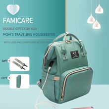 Load image into Gallery viewer, Diaper Bag USB Large Capacity Nappy Bag Waterproof Maternity Travel Backpack Designer Nursing Bag Baby Care Stroller Handbag New
