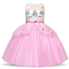 Load image into Gallery viewer, Girls Princess Kids Dresses for Girls Tutu Lace Flower Embroidered Ball Gown Baby Girls Clothes Children Wedding Party Dress
