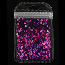 Load image into Gallery viewer, Holographic Butterfly Heart Nail Art Glitter Micro Laser Star Flakes 3D Silver Gold Sequins Polish Manicure Nail Decoration
