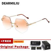 Load image into Gallery viewer, DEARMILIU Brand Designer Round Sunglasses Women Oversized Polygon 2020 Gradient Brown Pink Rimless sun glasses For female UV400

