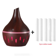 Load image into Gallery viewer, 300ml USB Air Humidifier Electric Aroma Air Diffuser Essential Oil Wood Ultrasonic Aromatherapy Cool Mist Maker for Home Car
