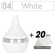 Load image into Gallery viewer, 300ML USB humidifier Electric oil Aromatherapy wood grain Ultrasonic air diffuser with 7 colors lights  for home office Car
