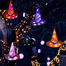Load image into Gallery viewer, 1pc Halloween Decoration Witch Hats LED Lights Cap Halloween Costume Props Outdoor Tree Hanging Ornament Home Glow Party Decor
