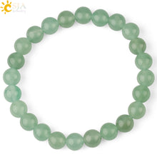 Load image into Gallery viewer, CSJA Natural Stone Elastic Bracelet Pink Quartz White Purple Crystal Green Aventurine Healing Beads Female Strand Bracelets G255
