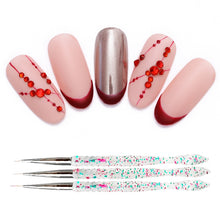 Load image into Gallery viewer, 3Pcs/Set UV Gel Drawing Painting Nail Liner Brush Acrylic Nail Pen French Nail Mixed Colors Gourd Handle Nail Art DIY Tools
