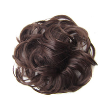 Load image into Gallery viewer, Delice Women's Wrap On Messy Bun Curly Scrunchie Chignon With Rubber Band Brown Black Synthetic Hair Ring
