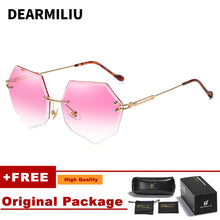 Load image into Gallery viewer, DEARMILIU Brand Designer Round Sunglasses Women Oversized Polygon 2020 Gradient Brown Pink Rimless sun glasses For female UV400
