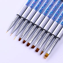 Load image into Gallery viewer, NICOLE DIARY UV Gel Brush Liner Painting Pen Acrylic Drawing Brush for Nails Gradient Rhinestone Handle  Nail Art Tool
