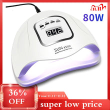 Load image into Gallery viewer, LED Nail Lamp for Manicure 80/54W Nail Dryer Machine UV Lamp For Curing UV Gel Nail Polish With Motion sensing LCD Display
