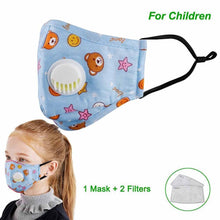 Load image into Gallery viewer, Tcare Fashion Cotton Face Mask Respirator Washable Reusable Mouth Masks + 2Pcs Activated Carbon Filter PM2.5 for Men Women

